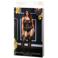 Baci Jaquard Bodystocking Met Bretels En Kousen -Seksspeeltjes Winkel 16154 baci jaquard bodystocking med hofteholder og stromper 10 package q100