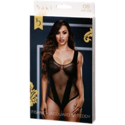 Baci Visnet Jacquard Teddy -Seksspeeltjes Winkel 17462 baci fishnet jacquard teddy 10 package q100