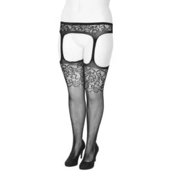 NORTIE Sif Kruisloze Kanten Panty Plus Size -Seksspeeltjes Winkel 23576 nortie sif bundlose blonde strompebukser plus size 02 1