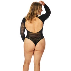 NORTIE Gry Kruisloze Bodystocking Plus Size -Seksspeeltjes Winkel 23579 nortie gry crotchless bodystocking plus size 03 model q100