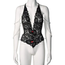 Vixen I Kissed A Pearl Kruisloze Kanten Teddy Met Parels