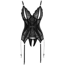 Orion Cottelli Kanten Kruisloze Corsage Set -Seksspeeltjes Winkel 25585 cottelli lace crotchless corsage 01 product q100
