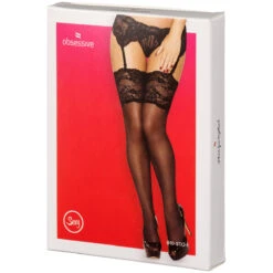 Obsessive Zwarte Kanten Kousen 7 Obsessive Zwarte Kanten Kousen -Seksspeeltjes Winkel 25859 obsessive black lace stockings 90 pack q100