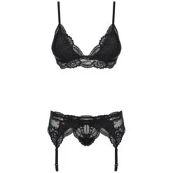 Obsessive Zwarte Kanten Jarretel Set -Seksspeeltjes Winkel 25871 obsessive black lace suspender set 03 product q100