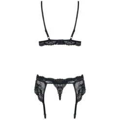 Obsessive Zwarte Kanten Jarretel Set -Seksspeeltjes Winkel 25871 obsessive black lace suspender set 04 product q100