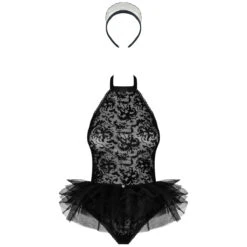 Obsessive Frilles Dienstmeisje Body Set -Seksspeeltjes Winkel 26520 obsessive frilles bodystocking costume black 03 product q100