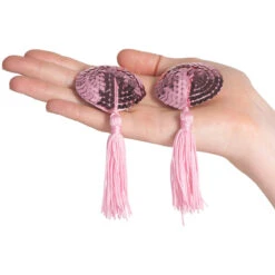 Seksspeeltjes Winkel -Seksspeeltjes Winkel 26860 baseks pink heartshaped nipple covers with tassel 50 hand q100