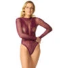 NORTIE Clover Bordeaux Kruisloze Bodystocking -Seksspeeltjes Winkel 27660 nortie clover crotchless bodystocking bordeaux 59 model q100 1 2