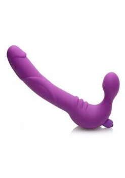 ROYAL REVOLVER Vibrating Silicone Strapless Strap On – Purpl
