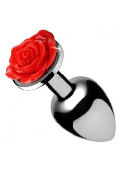 Red Rose Butt Plug – Medium – Red