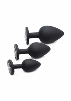 Dirty Words Silcone Anal Plug Set – Black