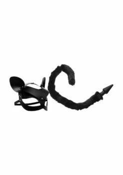 Cat Tail Anal Plug And Mask Set – Black