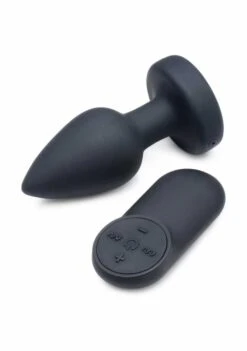 Silicone Vibrating LED Plug – Small – Black
