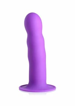Squeezable Wavy Dildo – Purple