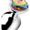 Rainbow Prism Heart Anal Plug – Medium – Silver -Seksspeeltjes Winkel AG374 MEDIUM 1