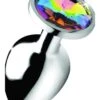 Rainbow Prism Gem Anal Plug – Large – Silver 2 Rainbow Prism Gem Anal Plug – Large – Silver -Seksspeeltjes Winkel AG375 LARGE 1
