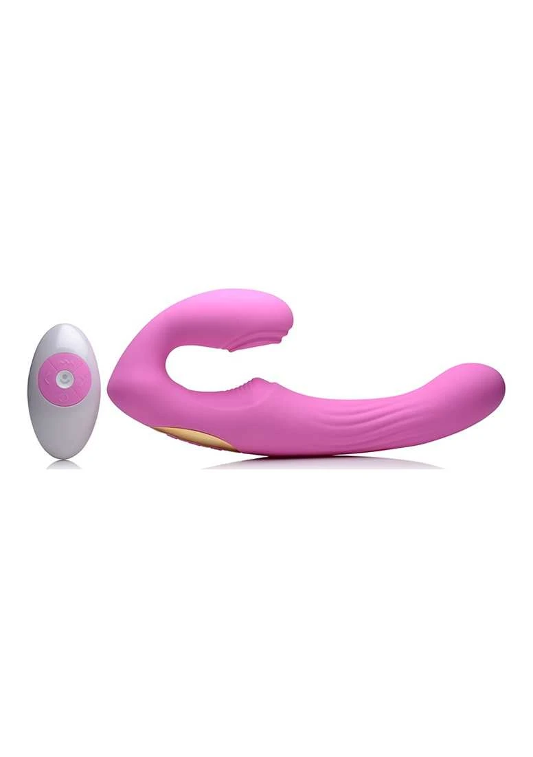 XR Brands U-Pulse – Siliconen Pulserende En Vibrerende Strapless Strap-On – Pink – 3 XR Brands U-Pulse – Siliconen Pulserende En Vibrerende Strapless Strap-On – Pink –