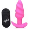 21X Vibrating Silicone Swirl Butt Plug With Remotel – Pink -Seksspeeltjes Winkel AG564 PINK 1