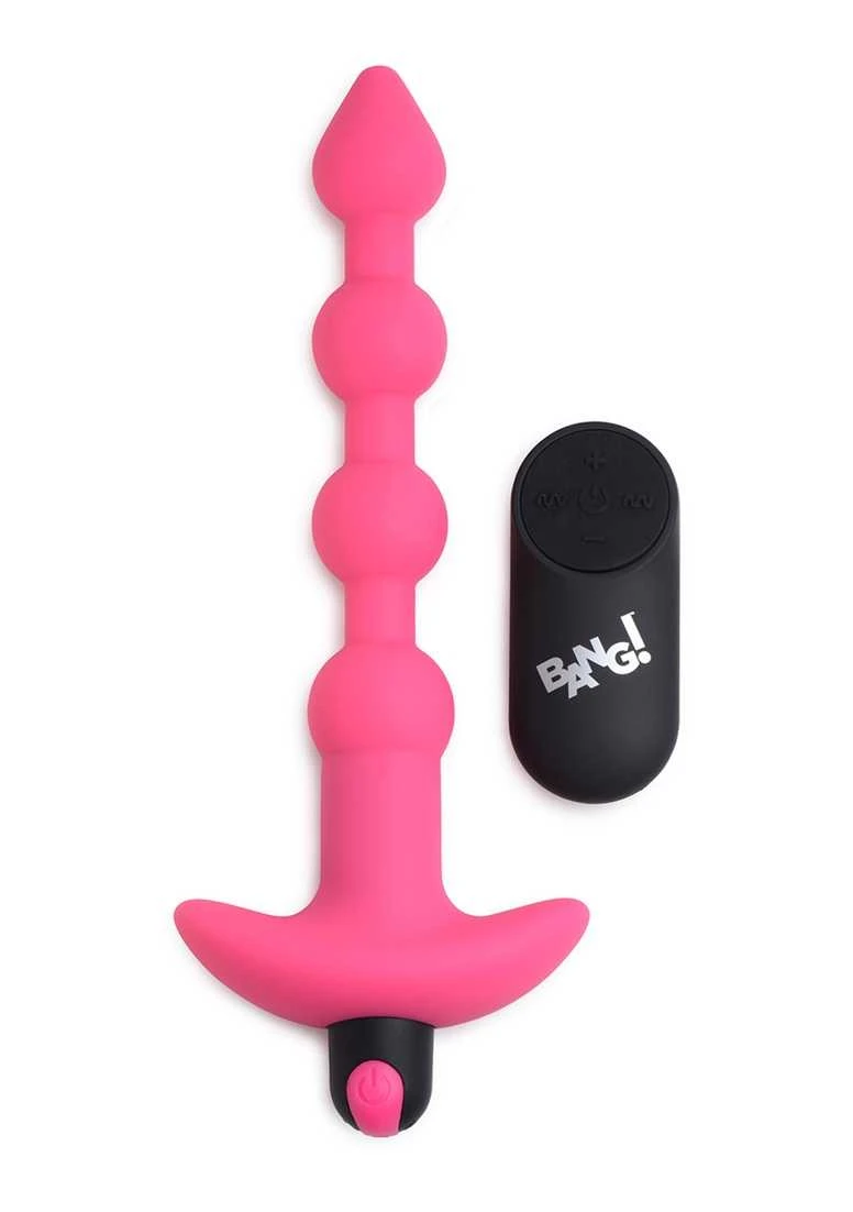 Vibrating Silicone Anal Beads & Remote Control – Pink 3 Vibrating Silicone Anal Beads & Remote Control – Pink