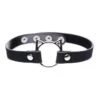 Kinky Kitty Ring Slim Choker – PU Leather – Black
