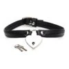 Heart Lock Choker With Keys – Leather – Black