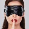Adore Butter Soft Ruched Faux Leather Mask – Black – OS -Seksspeeltjes Winkel ALLA1067 1