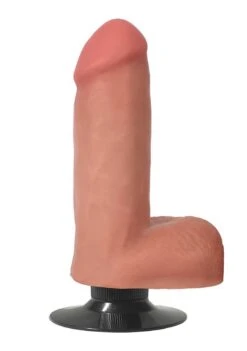 6 Inch Vibrating Dong With Balls – Flesh