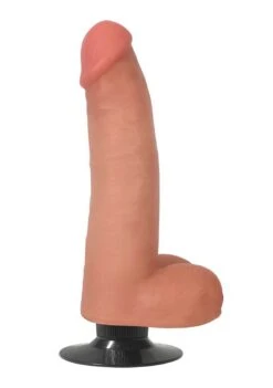 8 Inch Vibrating Dong With Balls – Flesh