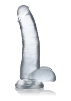 8 Inch C-Thru Dong With Balls – Clear