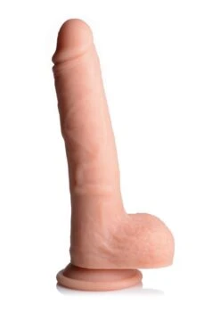 9″ Twirling & Vibrating Liquid Silicone Dildo With Balls – Light