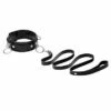 3 Ring Leather Collar With Leash – Black -Seksspeeltjes Winkel IS107 1 1