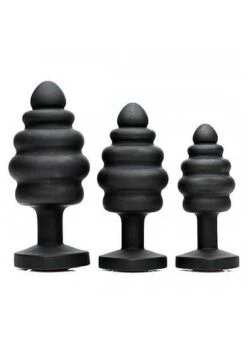 Mistress – Heart Silicone Butt Plug Set- Black