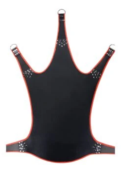 Leather Sling With Red Piping – 5 Points – Black