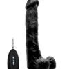 Vibrating Realistic Cock – 10″ – With Scrotum – Black -Seksspeeltjes Winkel REA005BLK 1