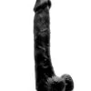 Realistic Cock – 10″ – With Scrotum – Black -Seksspeeltjes Winkel REA018BLK 1