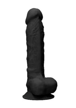 Silicone Dildo With Balls – Black – 22.8 Cm