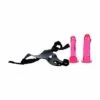 Seven Creations Crotchless Strap On With 2 Dongs – Pink -Seksspeeltjes Winkel SC 2K326CPR BX 1 1