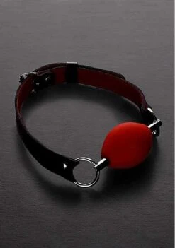 Oval Silicone Ball Gag – Red