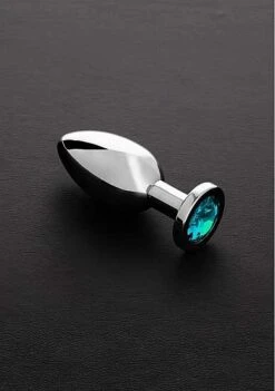 Triune – JeweledButt Plug AQUA BLUE LIGHT – Medium