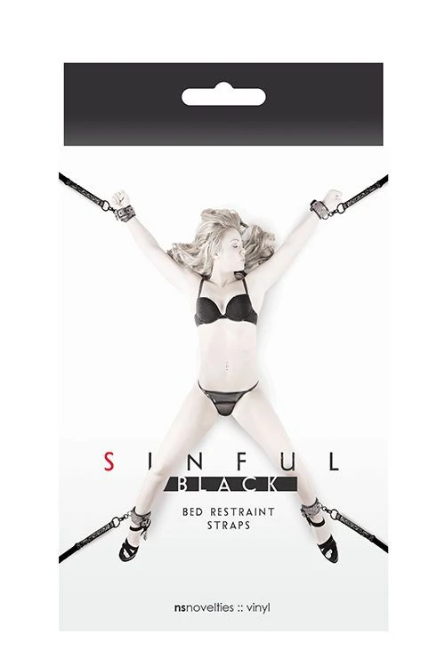 Sinful Bed Restraint Straps - Zwart 4 Sinful Bed Restraint Straps - Zwart - Afbeelding 2